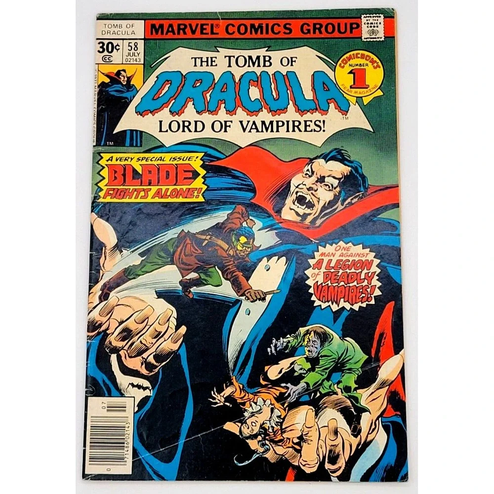 TOMB OF DRACULA #58 (1976) /‎ VG / 1ST BLADE SOLO STORY BRONZE AGE NEWSSTAND